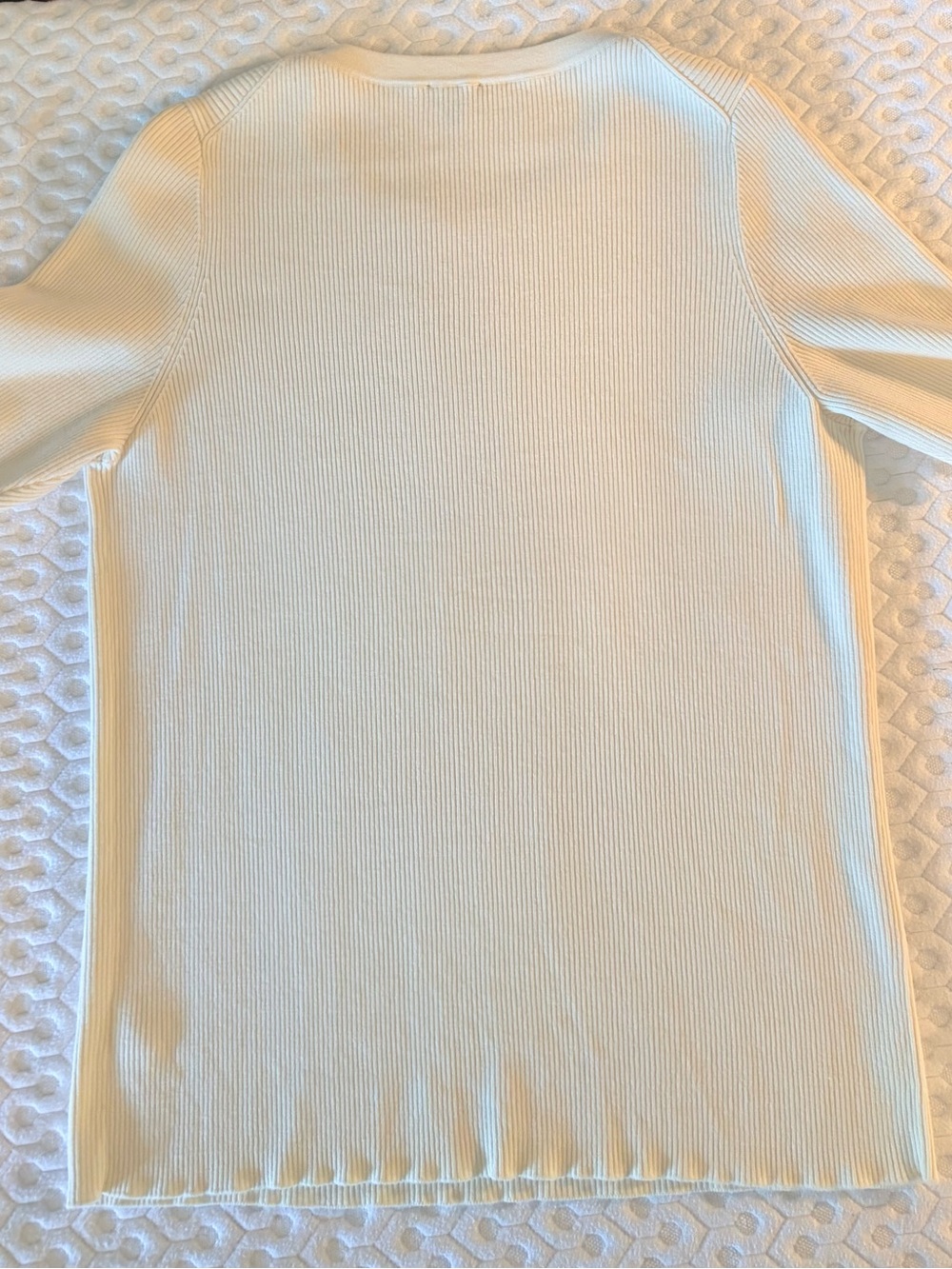 Talbots Cream Ribbed Crewneck Sweater - Picture 4 of 4